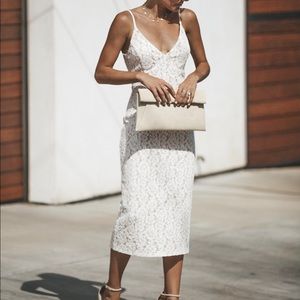 From this moment lace midi dress off white